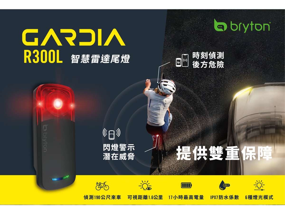 Bryton Gardia R300L 智慧雷達尾燈產品照片 2