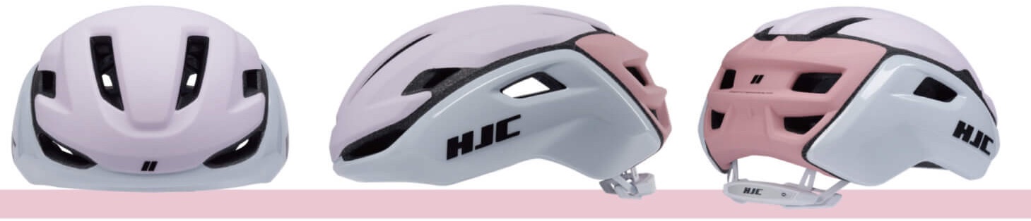 HJC Valeco 2 安全帽配色：玫瑰粉（正面、側面、後側）