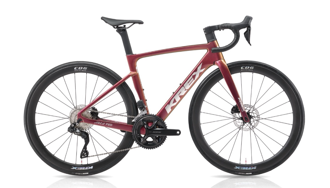 KREX Ares Pro U6 碳纖維公路車,紫紅變色龍配色側面